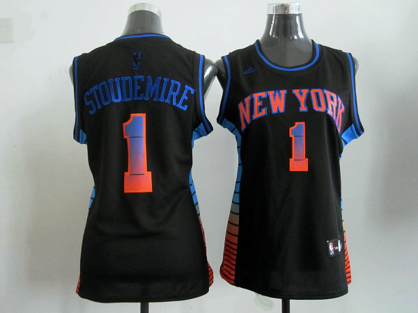 2017 Women NBA New York Knicks #1 Stoudemire black jerseys->->Women Jersey